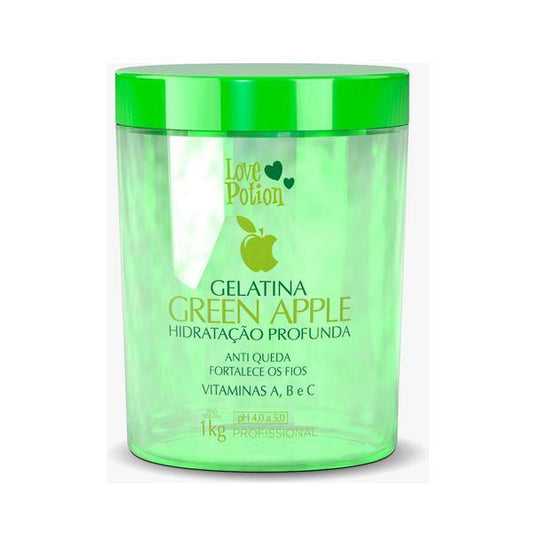 Love Potion Hydrating Gelatine Green Apple 1kg - eCosmeticsBrazil