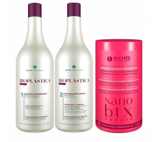 Kit Bioplastic Brush and NanoBTX Capillary Richée - 3 Products - eCosmeticsBrazil