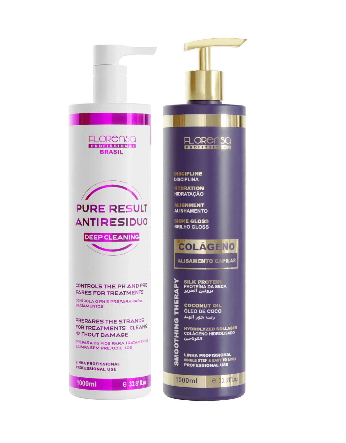 KIT Primore silk Protein Collagen 1L +FLORENSA SHAMPOO 1 L - Florensa Brasil - eCosmeticsBrazil