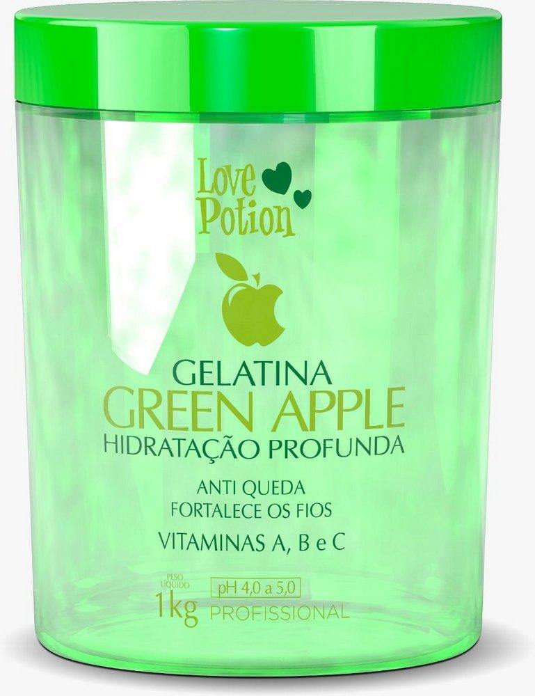 Love Potion Hydrating Gelatine Green Apple 1kg - eCosmeticsBrazil