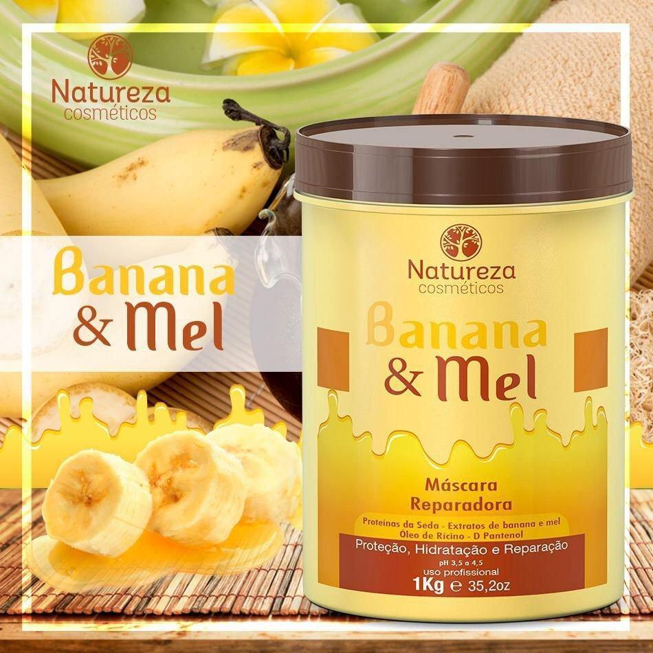 Banana & Honey Nature Repairing Ricino Silk Hair Mask 1Kg - Natureza - eCosmeticsBrazil