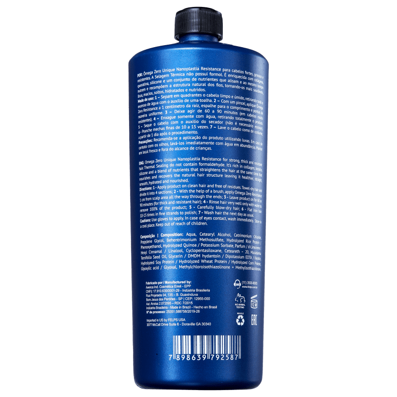 Progressive Omega Zero Nanoplasty Resistance 1000ml - FELPS - eCosmeticsBrazil