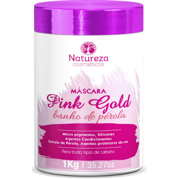 Nature Cosmetics Pink Gold Pearl Bath Mask 1kg - Natureza Cosméticos - eCosmeticsBrazil