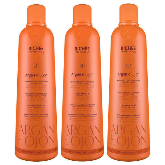 Progressiva Riché Professional Argan e Ojon Trio Salão Kit 3 x 1L - eCosmeticsBrazil