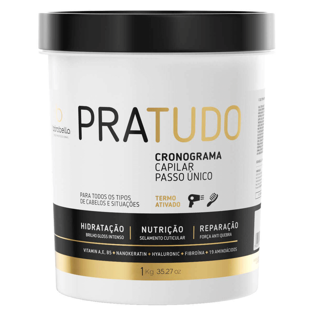 Máscara Borabella Pra Tudo 25 Ativos Cronograma Capilar Único 1Kg - eCosmeticsBrazil