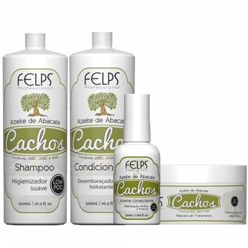 Felps Cachos Azeite De Abacate Kit (Sh+Cond+Azeite+Mascara) - eCosmeticsBrazil