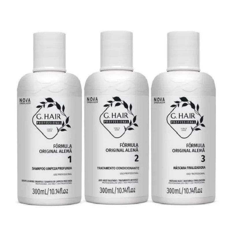 G.Hair German Progressive Brush Kit 3x300ml - G.Hair - eCosmeticsBrazil