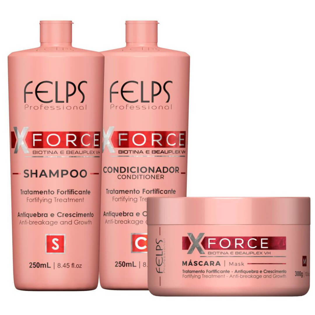 Felps XForce Fortifying Treatment Maintenance Kit - 3 Products - eCosmeticsBrazil