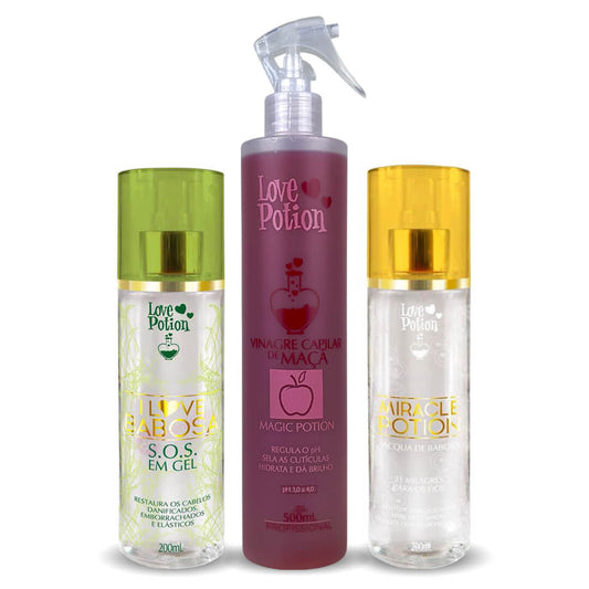 Love Potion Kit SOS + Vinagre Capilar de Maça + Miracle Potion - eCosmeticsBrazil