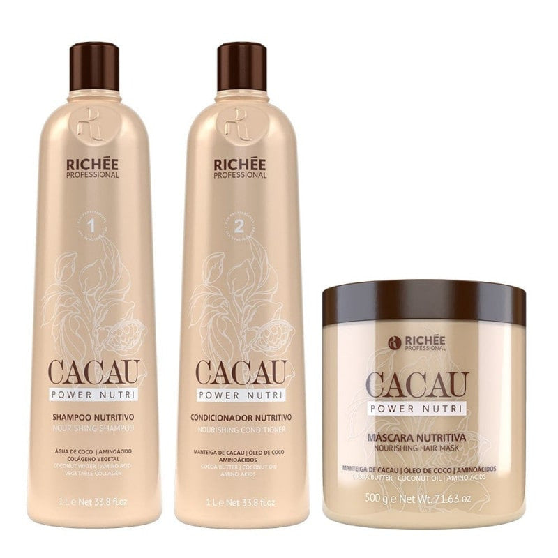 Richée Cacau Power Nutri Kit Shampoo Condicionador e Máscara - eCosmeticsBrazil